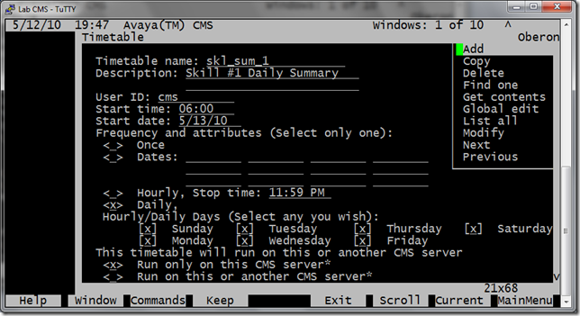 2. fill in timetable fields